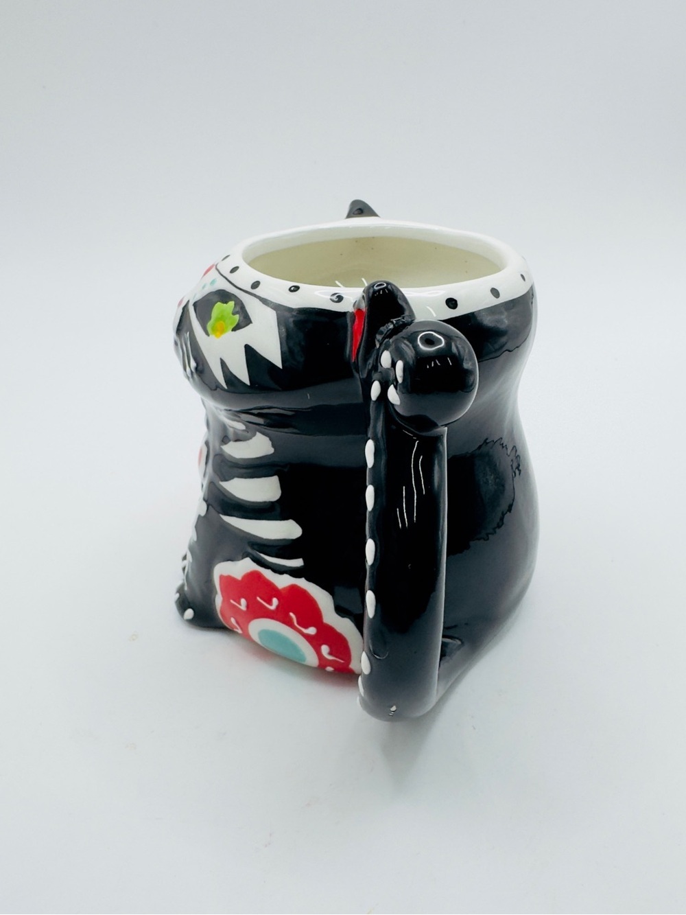 Spectrum Designz Day of the Dead Black Cat Skeleton Mug Halloween 4 In - Picture 5 of 10